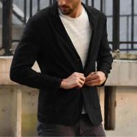 Blazer Delgado de Algodón y Lino para Hombres Color Sólido, Manga Larga, Bolsillos, Ligero para el Verano, Chaqueta Casual de Negocios - details 8