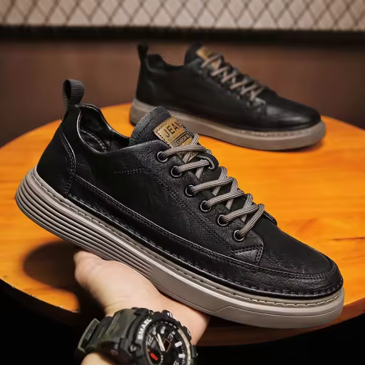 Zapatos Casuales de Cuero Primavera De Los Hombres Transpirable, Impermeable, Versátil - 1