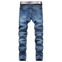 Nuevos pantalones vaqueros de motociclista Vintage de retazos para hombre, pantalones vaqueros de ciclismo elásticos rectos ajustados de Hip Hop, pantalones de calle de moda para hombre - details 11