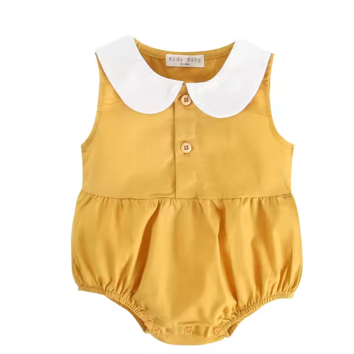 -Ropa de verano de algodón para bebé, body de recién nacido lindo, sin mangas, princesa, niño pequeño - 1