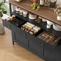 Mueble de Almacenamiento Ajustable Aparador de Cocina con 3 Cajones y 3 Puertas Blanco - details 12