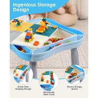 niños con 320 bloques de construcción, todo en uno, arena/agua/escritorio sensorial con almacenamiento, - details 2