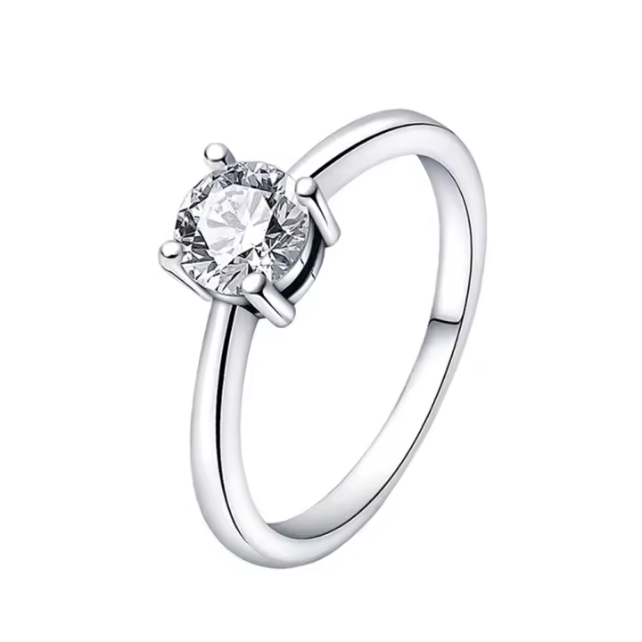 Anillo de Plata de Ley 925, anillo de corazón Rojo Elevado para Mujer, surrounded cúbica CZ, Estrella, Luna, Flor, joyería de Boda, anillos, Regalos - 1