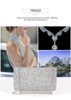 Bolso de mano de noche para mujer, cartera de mano con lentejuelas de diamante para boda, bolso de mano para fiesta, banquete, negro, dorado y plateado, bolso de hombro de dos cadenas - details 1