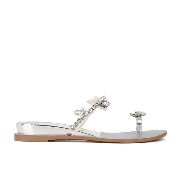 Cuña talón cubierta dedo del pie zapatillas de fondo plano sandalias de las mujeres desgaste exterior - 1
