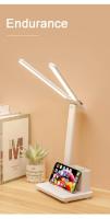 Rechargeable LED Clock Dimmable Desk Lamp 2 Heads 180 Degree Rotation Foldable Desktop Reading Night Light Eye Protection - details 11