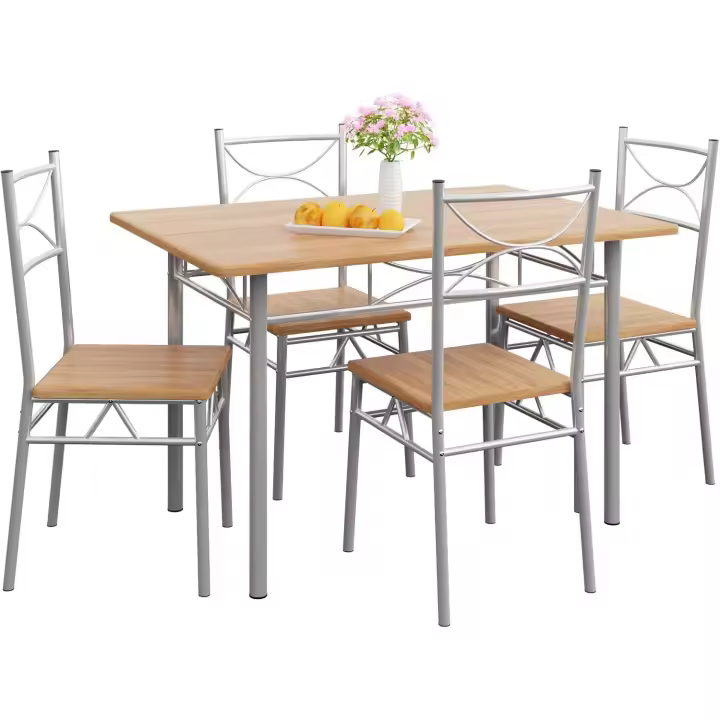 4 sillas Paul Muebles de Cocina Comedor Haya Mesa MDF Resistente 110x70cm - 1