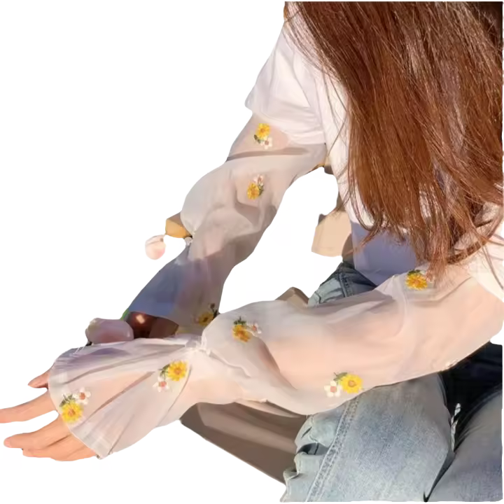 Mangas de sol de girasol de seda de hielo anti-UV transpirables Protección de brazo para deportes y exteriores para el verano - 1