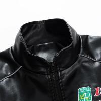 Primavera y otoño nueva ropa de motocicleta para hombres marca de moda chaqueta de cuero PU chaqueta fina moda abrigo bordado - details 0