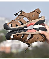 Sandalias de verano para hombre, sandalias de playa transpirables, sandalias de senderismo al aire libre, sandalias informales de cuero con punta cerrada para caminar - details 13