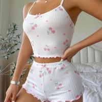 Nuevo Estampado de cereza, ropa para el hogar de Color sólido, lazo, cómoda correa, ropa de dormir Sexy, ropa de dormir de verano para mujer - details 0