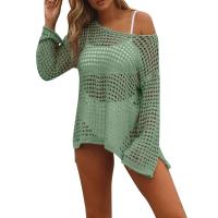 Túnica Boho de Punto de Crochet para Mujer Cuello Redondo Longo Cubierta de Traje de Baño de Playa - details 3