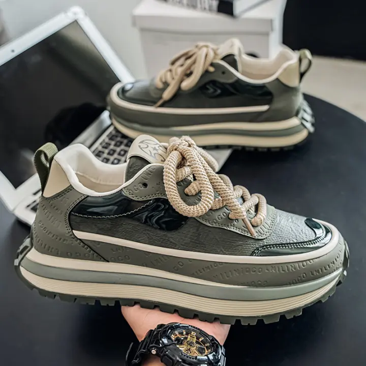 Nuevos Zapatos De Plataforma Versátiles Casuales, Zapatos De Moda Deportivos Antideslizantes Y Resistentes Al Desgaste De Moda Para Hombres - 1