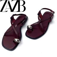 Sandalias de playa de moda para mujer, informales, cómodas, con parte inferior plana y cadena de metal cuadrada - details 10
