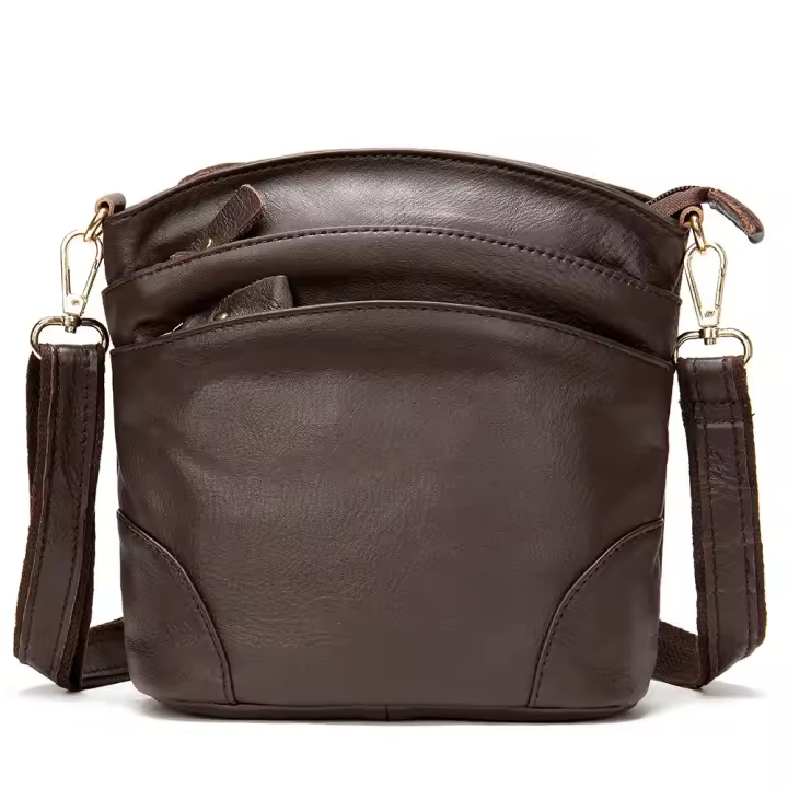 Bolsos de mensajero de cuero genuino para mujer, bolso de hombro cruzado de cuero de vaca, bolsos femeninos pequeños, bolso de teléfono de capacidad para niñas - 1