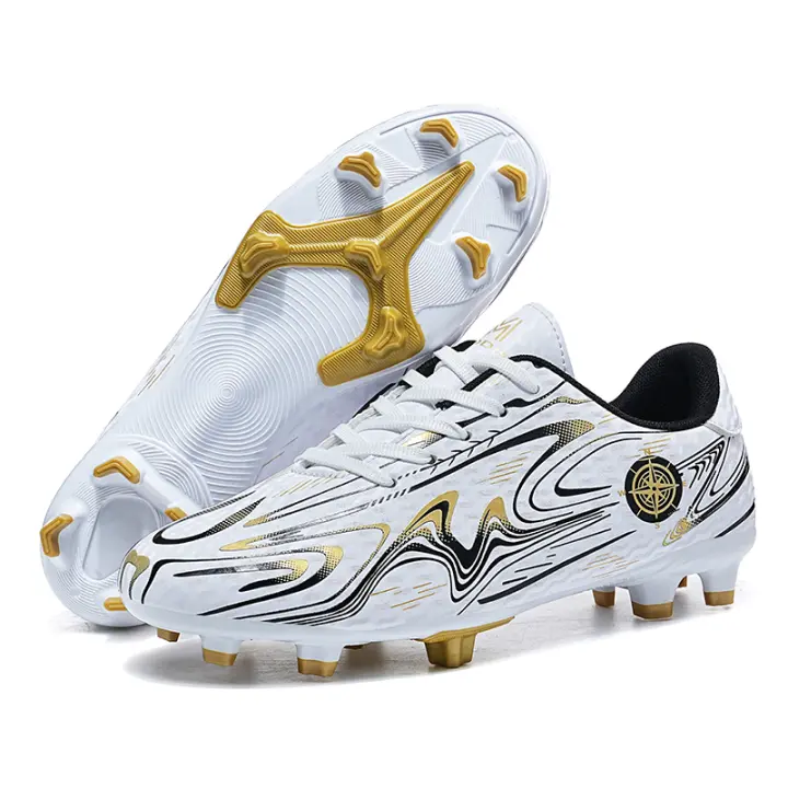 Zapatos de exterior para niños, zapatos de fútbol deportivos dorados resistentes - 1
