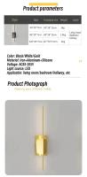 Lámpara de pared larga LED nórdica moderna y minimalista, Lámpara decorativa de pared de fondo de sofá de sala de estar, lámpara de mesita de noche de dormitorio - details 5