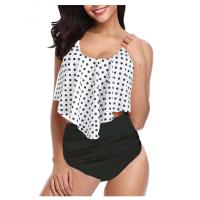Conjuntos de dos piezas sexys para mujer, trajes de baño con volantes, ropa de playa estampada, conjunto de Bikini de cintura alta, trajes de baño Tankini con realce - details 3