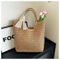 Bolso de hombro tejido hecho a mano Vintage para playa para mujer, bolsas de compras de rafia y ratán, bolsos bohemios para mujer, bolsos informales para viajes y vacaciones de verano - details 17