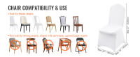 Cubierta de Silla de Bodas de Spandex Funda de Resalto Blanca para Restaurantes, Banquetes, Hoteles - details 1
