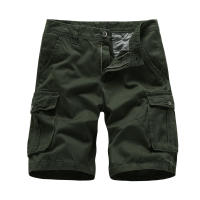 Pantalones Cargo de Verano de Algodón Color Sólido, Múltiples Bolsillos, Ajuste Suelto, Moda Casual para Hombres - details 5
