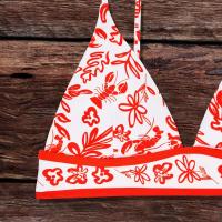 Traje de Baño Ajustable con Espalda Desnuda Diseño de Cinturón Rojo para Mujeres - details 7