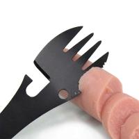 Tenedor para acampar y vajilla multifuncional de acero inoxidable 2 en 1, cuchara, tenedor de cocina para exteriores, equipo para acampar y hacer senderismo - details 5