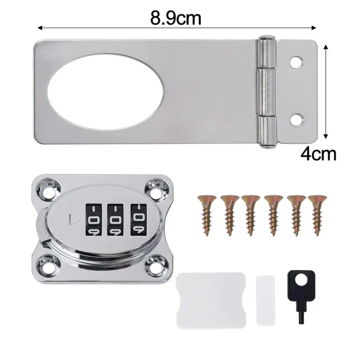 Cerradura de combinación de cono de cocina deslizante de acero inoxidable, gabinete, puerta de gabinete, cerradura con contraseña - 1