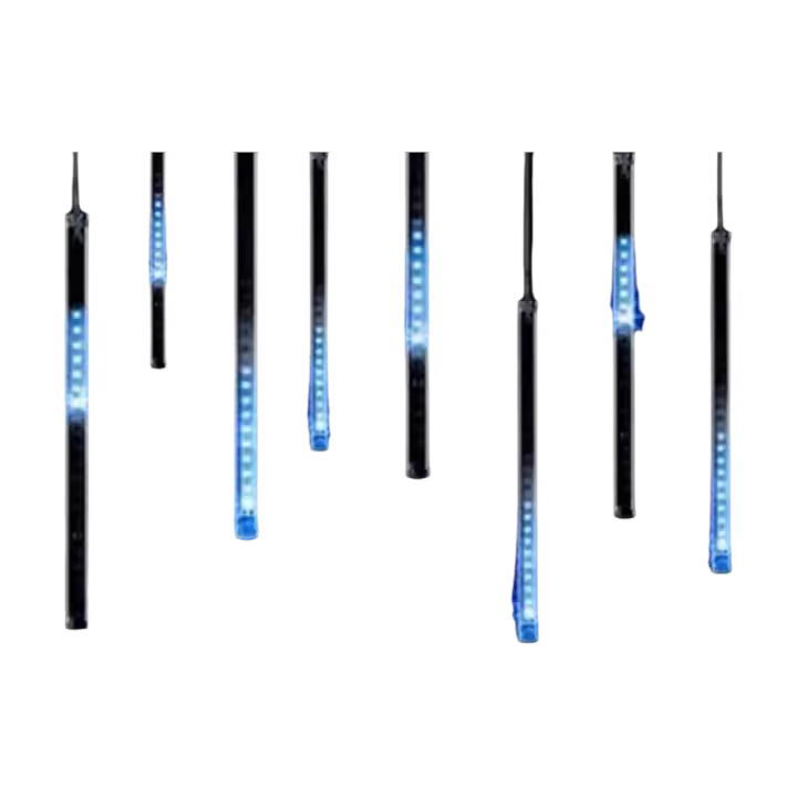 Tira de iluminación LED, luces de nieve de carámbano de meteorito, decoraciones navideñas al aire libre, luces de tubo LED azules - 1