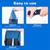 Toalla refrescante con capucha, toallas de refrigeración para cuello y cara, para Sauna, Yoga, Camping, entrenamiento, azul - details 7