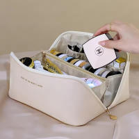 Neceser cosméticos de viaje de CUELO SINTÉTICO gran capacidad, MEJORADA,estuche de maquillaje portátil para mujer, organizador de artículos de tocador multifuncional impermeable - details 11