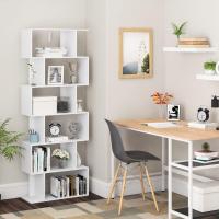 Estantería de Libros 6 Compartimentos de Almacenamiento de Pared Blanco MDF 60x23,5x160cm - details 1