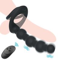 Anillo Vibrante Leten de 10 Velocidades Doble Penetración Estilo Erecta y Análgico con Cuerda de Coñejo y Plug de Glúteos Juguetes Sexuales para Pareja para la Salud y el Placer - details 11