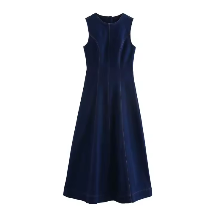 Nuevo Vestido de Mujer OUWU Octubre 2025 Estilo Retro Sin Mangas Top Vestido de Señora Volante con Crema. - 1