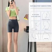 Pantalones cortos de yoga para correr y andar en bicicleta para mujer, monos deportivos transpirables, pantalones cortos de entrenamiento de verano de cintura alta para gimnasio - details 19