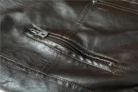 Chaqueta de cuero para motocicleta cortavientos con cremallera y cuello levantado de PU para hombre, informal, ajustado, de lana, para invierno, Otoño e Invierno - details 17