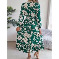 Vestido casual de manga larga con volantes para mujer, cintura de flores, otoño e invierno - details 12