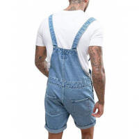Pantalones cortos de mezclilla para hombres, overoles, mono casual de ajuste holgado - details 6