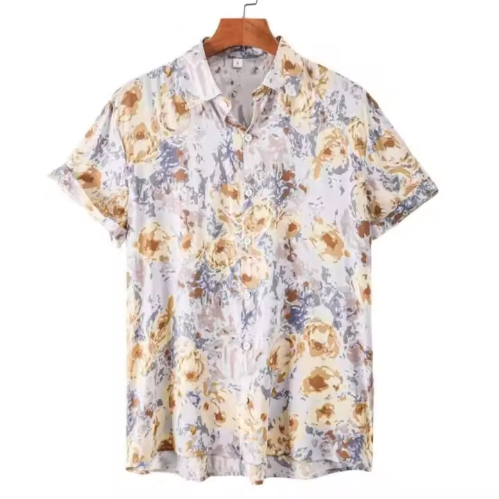 Moda Verano Hawaiana para Hombres Camisa Holgada con Manga Corta, Estampado 3D Retro, Ideal para Vacaciones en la Playa - 1