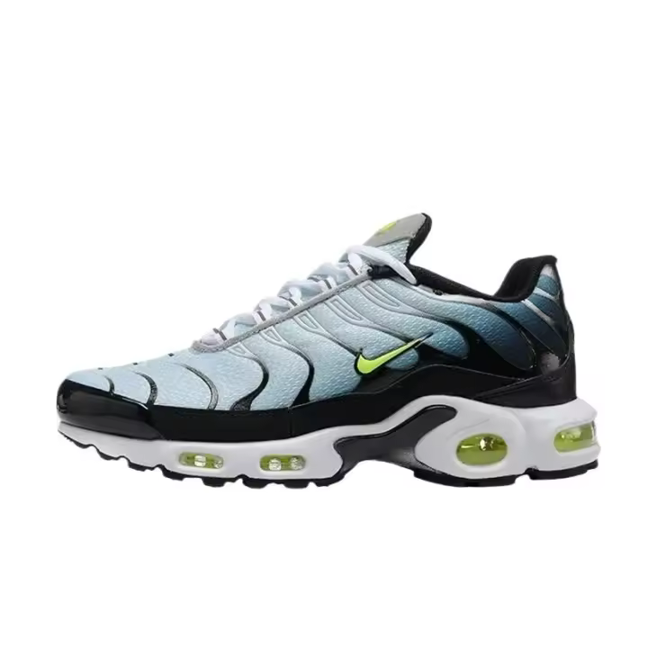 【Leten】 Zapatillas para correr Air Max Plus para hombre, ligeras, resistentes al desgaste, antideslizantes, cómodas y transpirables, pegatinas de pared negras/azules - 1