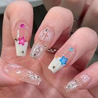Pack de 24 piezas uñas removibles media y larga manicura parche uñas postizas - details 7