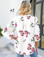 Elegante Blusa de Verano con Estampado Cuello en V para Mujeres Camisa Chic de Moda Joven - details 3