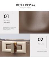 Bolso de Cuero Auténtico Para Mujer, Negro, Caramelo, albaricoque, Azul, Turquesa, Burdeos Blanco - details 10