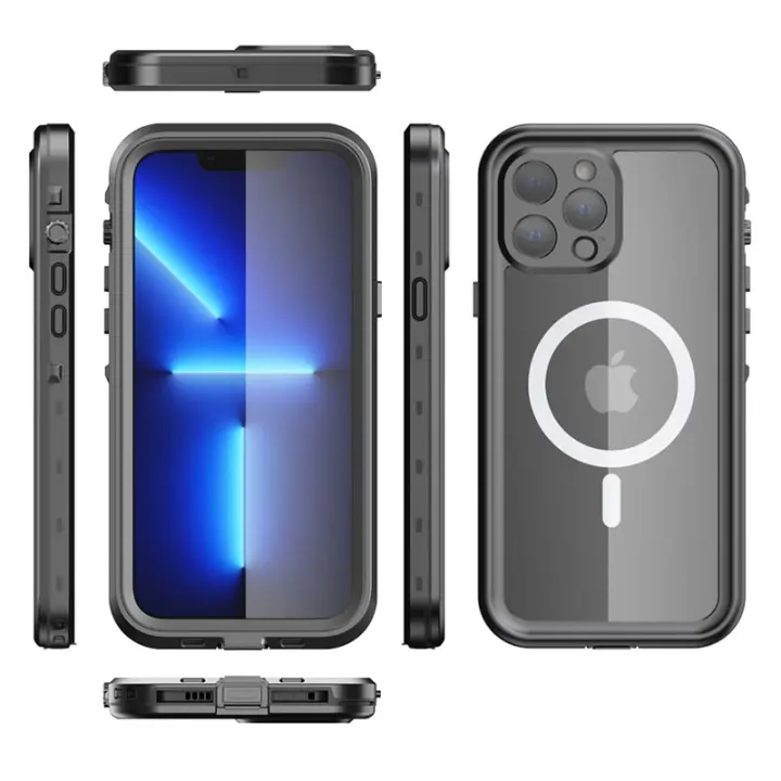 IAOOPOO Funda Deportiva Impermeable IP68 Magnetica Para Apple iPhone 14 13 Pro Max Plus Alta Resistencia a Golpes y Caídas Ideal para Buceo y Natación Exterior - 1