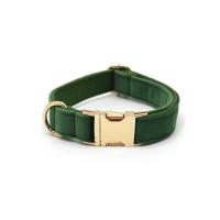 terciopelo verde pavo real grabado, conjunto correa de arnés perros personalizado, Collar ustable sin escape para mascotas con - details 6