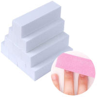 Limas de pulido para manicura y pedicura, esponja para el cuidado de las uñas, color rosa y blanco, 10 piezas - details 0
