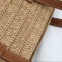 Bolso de viaje con asa superior para mujer, bolsa Bohemia de paja tejida de gran capacidad para verano - details 20