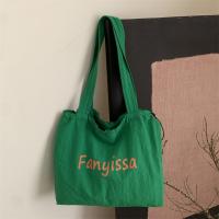 Bolsos de mano coreanos simples con cordón, bolso de compras ligero de gran capacidad, bolso de hombro informal con letras de diseñador para mujer - details 1