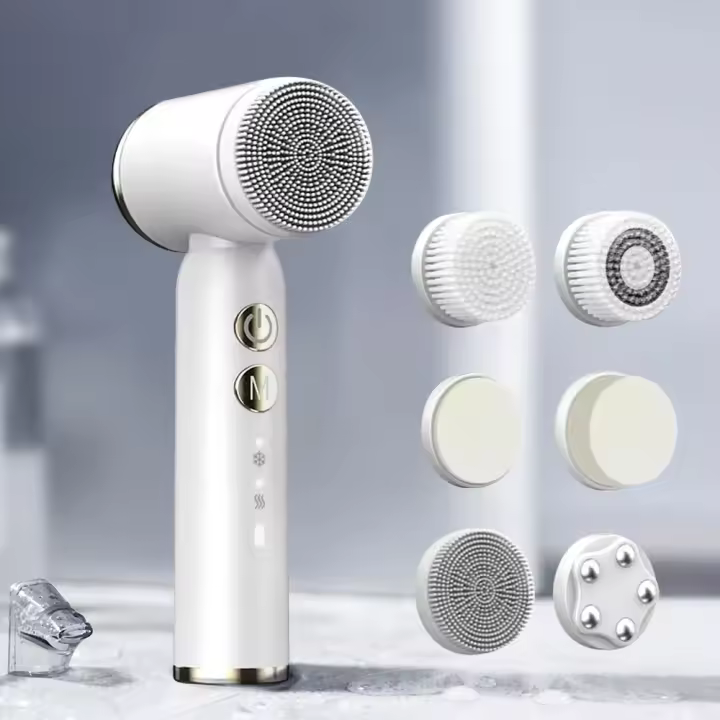 Cepillo de limpieza facial 6 en 1 con cabezal intercambiable para limpieza profunda y masaje de la piel - 1