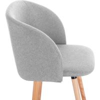 Silla de Comedor Nórdica Ergonómica con Resalto y Brazos Tapizada en Lino Madera para Patas - details 13